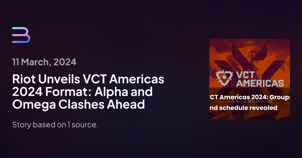 Riot Unveils VCT Americas 2024 Format: Alpha And Omega Clashes Ahead