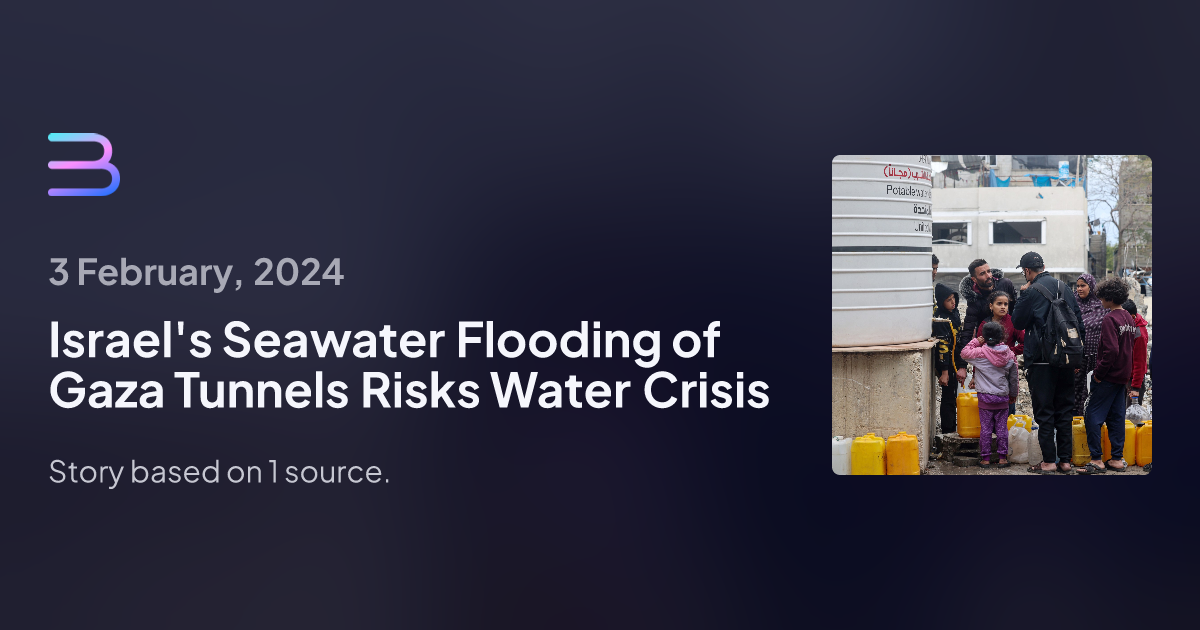 Israel's Seawater Flooding Of Gaza Tunnels Risks Water Crisis | Brief