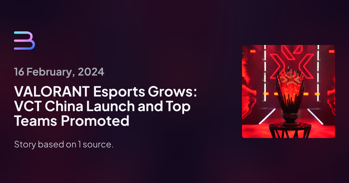 VALORANT Esports Grows: VCT China Launch and Top Teams Promoted | Brief